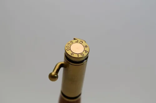 Miniatura 5 de Whiskey Barrel Bolt Action Bullet Pen in Antique Brass Finish with Velvet Pouch