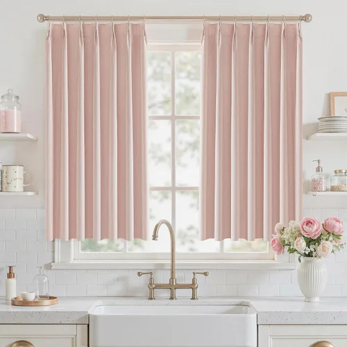 Miniatura 44 de UHITECH Cortinas opacas cortas de 35 pulgadas de largo, plisadas, opacas, para ventanas pequeñas, con aislamiento térmico, cortinas reductoras