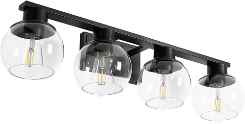 Miniatura 21 de PAZALA 2 luces de tocador, lámpara de pared de baño de latón cepillado con pantalla de vidrio esmerilado, lámpara de baño sobre espejo