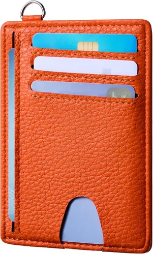 Miniatura 22 de Mayski Cartera delgada minimalista, soporte para tarjetas de crédito para mujeres y hombres, estuches para tarjetas con bloqueo RFID en el bolsillo