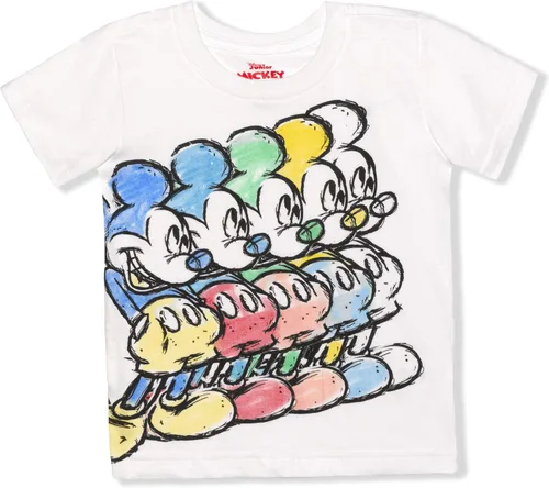 Miniatura 4 de Disney Mickey Mouse - Paquete de 2 camisetas para niños pequeños, color azulblancogris, Blanco