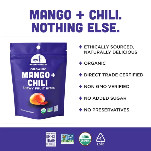 Miniatura 3 de Mavuno Harvest Bocadillos de frutas orgánicas – Bocados de fruta masticables – Alimentos saludables para niños y adultos – de origen ético, sin OMG