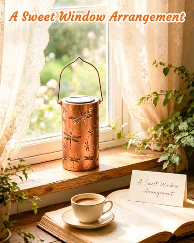 Miniatura 7 de ANYTALK Faroles Solares de Libélula para Exteriores Impermeables, Regalos de Cumpleaños para Mujeres Mamá Abuela, Luces Solares Colgantes