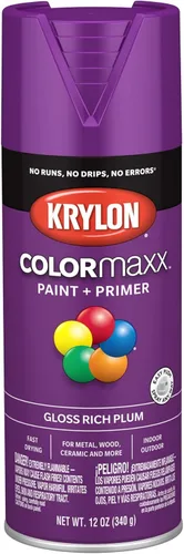 Miniatura 20 de Krylon K05599007 COLORmaxx Pintura en aerosol y base para uso en interiores y exteriores, color gris brillante para maquinaria, 12 onzas