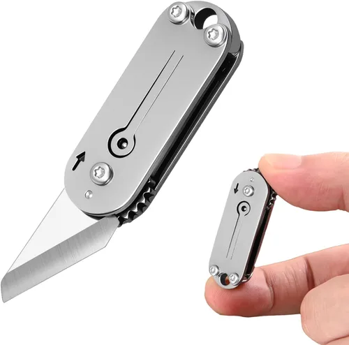 FUNBRO Cuchillo pequeño de bolsillo EDC para hombres, cuchillo plegable mini con diseño único, pequeño cuchillo para llevar todos los días, pequeño