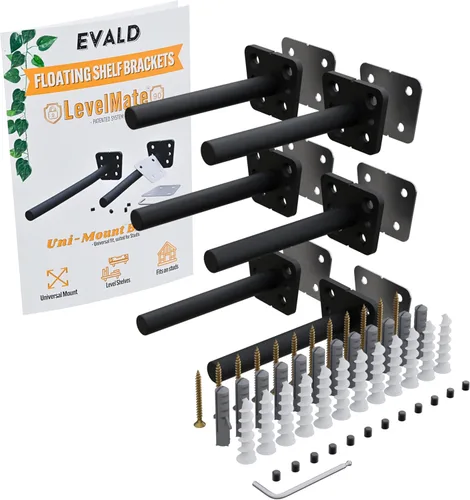 Miniatura 20 de EVALD Soporte de Estante Flotante Resistente Soporte de Repisa Flotante de 4 Pulgadas, Soportes de Estante Ocultos y Anclajes Accesorios