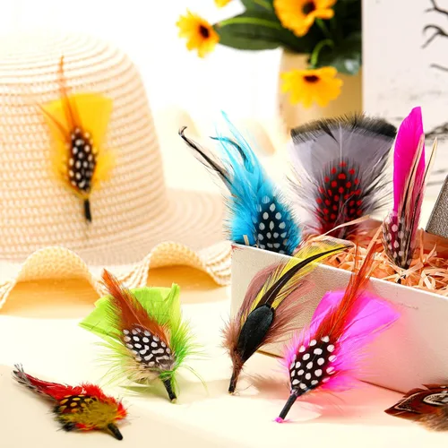 Miniatura 3 de 20 plumas para sombrero, plumas surtidas para sombreros, accesorios coloridos de plumas reales para hombres y mujeres (estilo mixto)