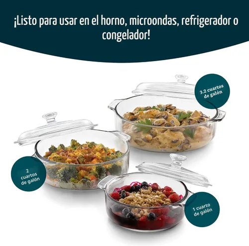 Miniatura 2 de Libbey 55952 - 3.2 cuartos de galones Cacerola con tapa, Transparente