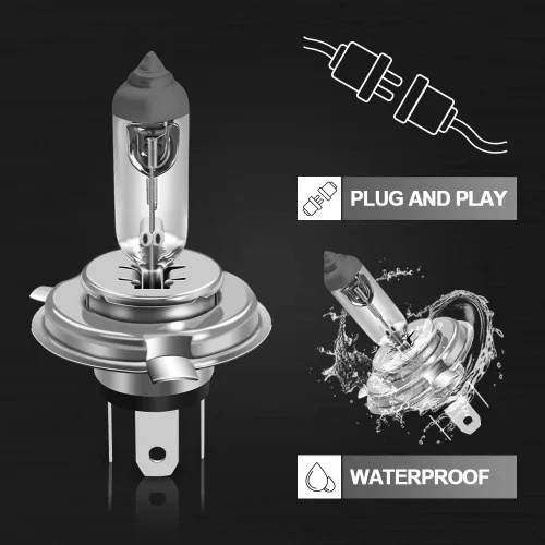 Miniatura 5 de WinPower HS1 PX43T Bombilla Halógena, 12V 35/35W 4300K Luz Blanca Brillante para Motocicleta Faro de Alta y Baja Intensidad, Reemplazo, Paquete de 2