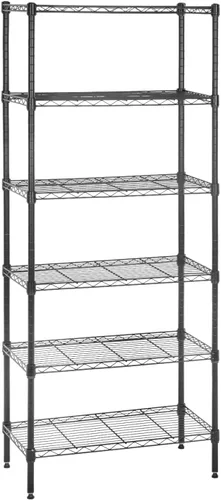 Miniatura 31 de PayLessHere Estante de alambre de 6 niveles 17 x 12 x 64 pulgadas Negro Estantes ajustables Estantes de almacenamiento de alta