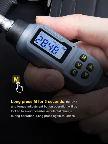Miniatura 6 de GROWNEER Destornillador dinamométrico digital, 2.66-53.1 in-lb/0.3-6 Nm, destornillador de par de 1/4 pulgadas de pulgada de impulso, electricista