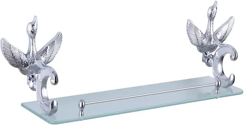 Miniatura 10 de Estante de cristal de cisne para ducha, juego de accesorios de baño, montaje en la pared, 19.7 in, soporte de una sola capa, organizador de baño