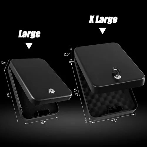 Miniatura 3 de Dalmbox - Caja fuerte para pistolas, caja de seguridad pequeña para pistolas de mano con cerradura de combinación, caja fuerte portátil para viajes