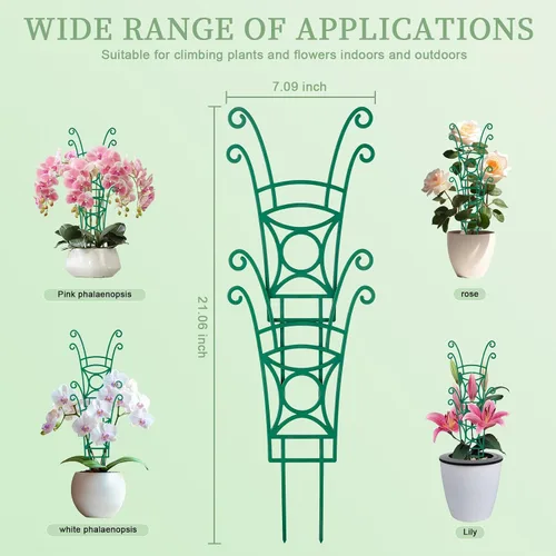 Miniatura 2 de Paquete de 4 enrejados apilables para plantas trepadoras, enrejado de jardín para interiores y exteriores, soporte para plantas de hiedra, hoya