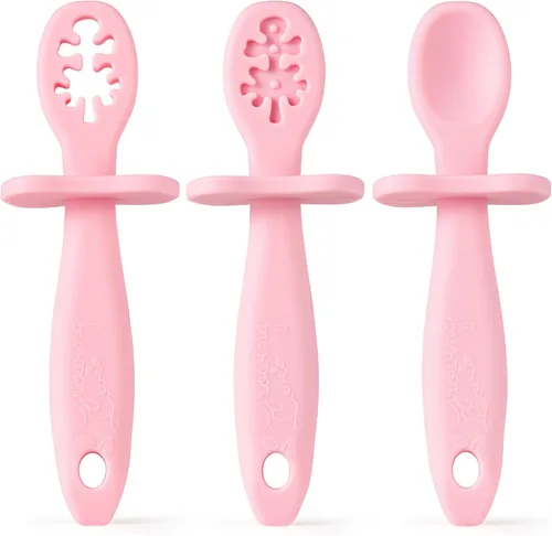 Miniatura 11 de Growing Love Juego de Cucharas para Bebé, Auto Alimentación 6 meses, Pre-Cuchara, Cuchara para niños pequeños, Utensilios para bebés, Cuchara Bebe