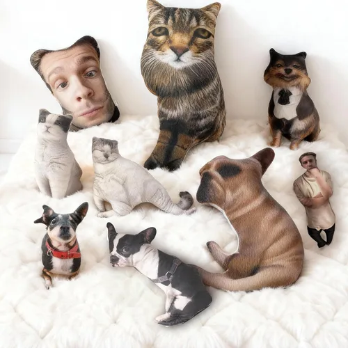 Miniatura 6 de Almohada personalizada para mascotas con foto, almohada personalizada con forma de perro, gato, regalos conmemorativos personalizados para mascotas