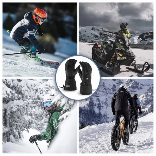 Miniatura 5 de Roaming Guantes calefactados recargables para hombres y mujeres, guantes de esquí con calefacción eléctrica para motocicleta, snowboard, patinaje