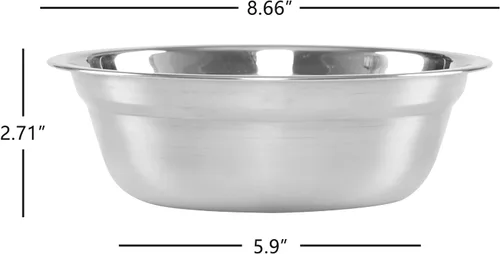 Miniatura 3 de 4 paquetes de cuencos de acero inoxidable para mezclar, cuencos para servir, 8.66 pulgadas