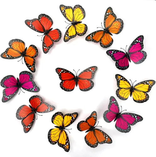 Miniatura 8 de Hommtina 40 piezas de decoraciones de mariposa monarca para manualidades, mariposas falsas de alta calidad, decoración de pared para el hogar, boda
