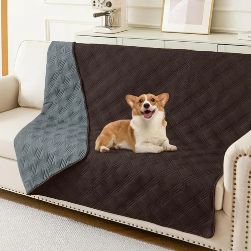 Miniatura 93 de hyha Manta impermeable para perros, manta reversible para cama de mascotas, funda suave para sofá/sillón lavable para perros, fundas impermeables