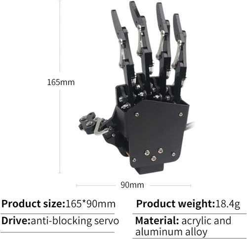 Miniatura 7 de Mano de Robot de Cinco Dedos con Movimiento Exclusivo, Brazo Mecánico Biónico de Robot de Bricolaje, Mano Izquierda