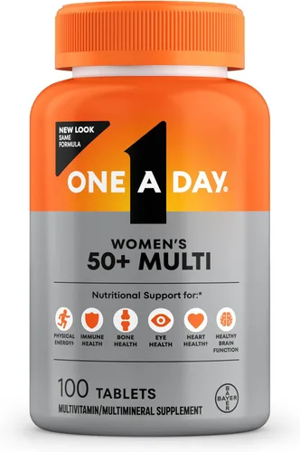 One A Day Multivitamin para mujeres de 50 años o más, tabletas, multivitamínico para mujeres de 50 años o más con vitaminas D, C, E, zinc y biotina,