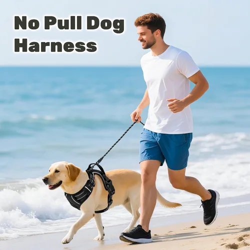 Miniatura 7 de Arnés para perro sin tirones, a prueba de escape, chaleco reflectante ajustable con asa de control, arnés para mascotas sin estrangulamiento