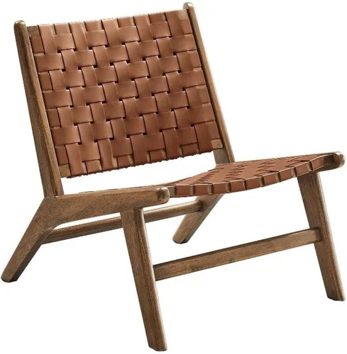Miniatura 11 de Modway Saoirse - Sillón decorativo de madera de imitación en color negro nogal Cuero sintético negro nogal