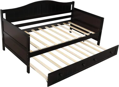 Miniatura 9 de Harper & Bright Designs Sofá cama individual con cama nido, marco de sofá cama individual de madera para dormitorio, habitación de invitados, sala