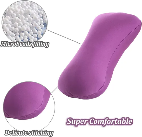 Miniatura 5 de Almohada de cuello de microcuentas para apretar, almohada para reposacabezas de hueso y soporte cervical, cojín cómodo y suave de tubo universal