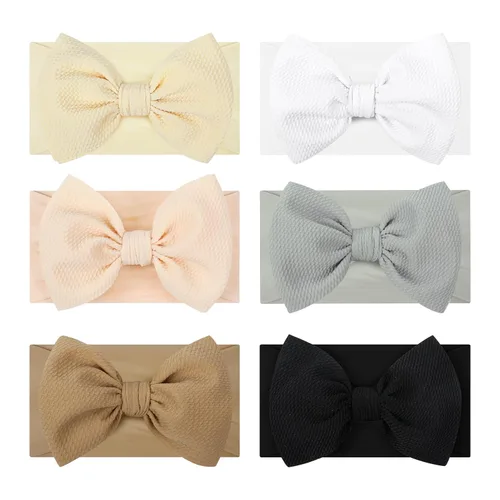 Miniatura 9 de Diademas grandes de 6 pulgadas con lazo de San Valentín hechas a mano con lazos, diademas de nailon suave de alta elasticidad, accesorios