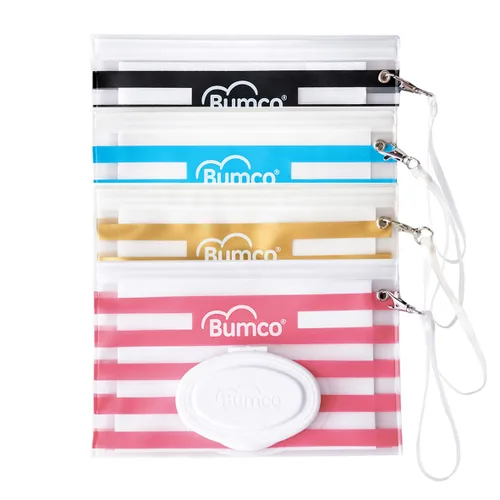 Miniatura 7 de BUMCO Dispensador de toallitas hermético, se mantiene húmedo, bolsa recargable reutilizable, organizador de bolsa de pañales para viajes, embrague