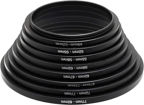 Miniatura 2 de Fotasy Juego de anillos escalonados de filtro de metal negro anodizado, anillos adaptadores de lente escalonadora 1.929-2.047 in 2.047-2.165 in