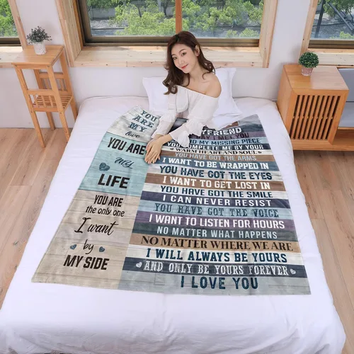 Miniatura 6 de WSYEAR Regalos para novio, regalo de cumpleaños para novio, manta con texto en inglés "I Love You", regalos para él, aniversario, Navidad, Día