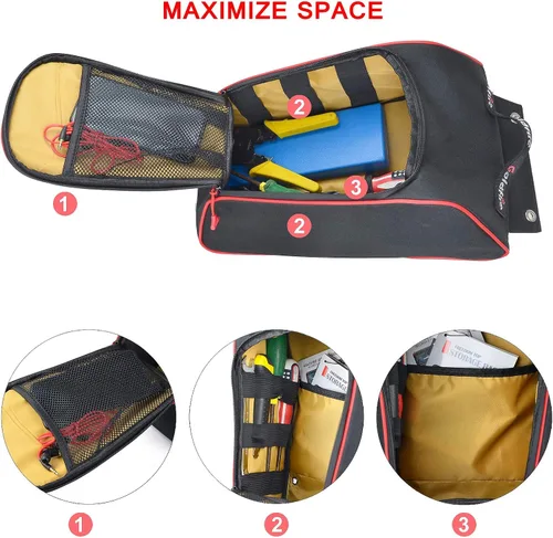 Miniatura 6 de Goldfire RZR PRO XP - Paquete de bolsas de asiento central UTV, bolsa de almacenamiento, organizador de herramientas, bolsa de engranaje, 1680D