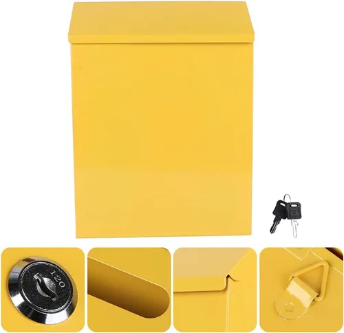Miniatura 8 de Zerodeko Buzón de pared con bloqueo, buzón de gran capacidad, buzón de sugerencias para oficina, fábrica, escuela, hogar, organizador de correo