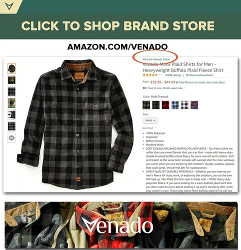 Miniatura 7 de Venado Camisas a cuadros para hombre Camisa pesada de vellón a cuadros Suave
