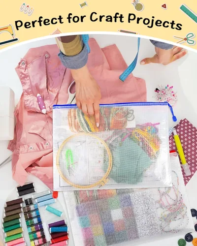 Miniatura 3 de Umriox 5 bolsas de malla con cremallera de 16.9 x 12.4 pulgadas, bolsas con cremallera, extra gruesas, bolsas con cremallera para organizar, bolsas