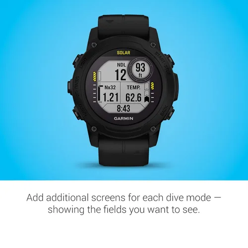Miniatura 5 de Garmin Descent™ G1 Solar, Computadora de Buceo Resistente con Capacidades de Carga Solar, Múltiples Modos de Buceo, Seguimiento de Actividad, Negro