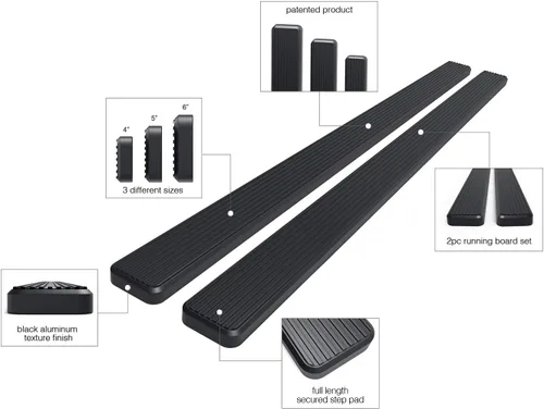 Miniatura 5 de iBoard estribos para Jeep Wrangler Sport Utility 2007-2017, 2 puertas, Negro