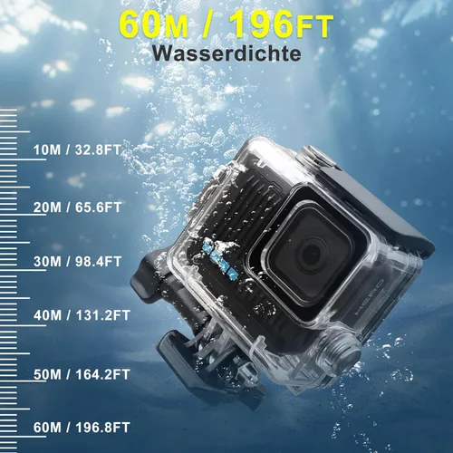 Miniatura 2 de OKFUN Funda protectora de buceo impermeable para Go Pro Hero 4K, 196 pies/196.9 ft, carcasa duradera para buceo subacuático, esnórquel, surf