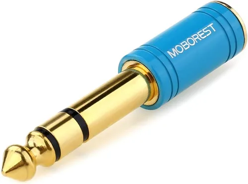 Miniatura 10 de MOBOREST Adaptador de Cobre Puro Macho de 1/4 a Hembra de 1/8, Adaptador Estéreo Macho de 6.35mm a Conector Hembra de 3.5mm, Paquete de 2 Rojo