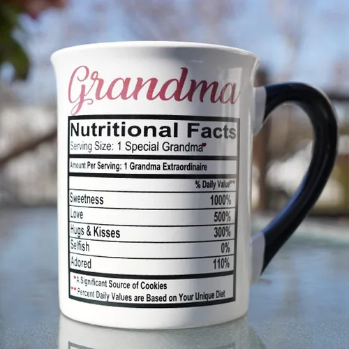 Miniatura 7 de Cottage Creek Taza de café para abuela, taza de café grande de cerámica con datos nutricionales de 16 onzas para abuela, regalos de cumpleaños