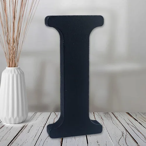 Miniatura 15 de AOCEAN Letras de madera de 6 pulgadas en negro, letra de madera sin terminar para letras decorativas de pared, letras en relieve, letrero de corte B