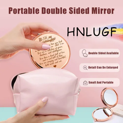 Miniatura 4 de para Mi Nieta - Eres Increíble y Hermosa - Espejo de bolsillo, espejo compacto grabado para nieta, espejo de aliento "La Familia Primero", regalos