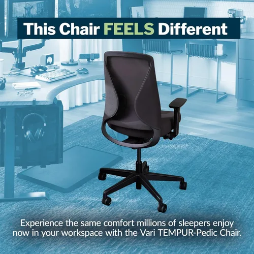 Miniatura 3 de Vari Tempur-Pedic Silla de oficina ergonómica – Silla de escritorio con respaldo de malla con soporte lumbar ajustable, reclinable, profundidad