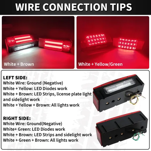 Miniatura 6 de Gonice Kit de Luces para Remolque de Barco Sumergible - Luces LED Súper Brillantes para Remolque con Luces de Tira Halo - Ideal para Camper Camión