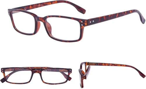 Miniatura 6 de GUD 4 pares de anteojos de lectura de estilo clásico, cómodos anteojos para lectura para mujeres y hombres (2 negros + 2 DEMI, 0.50)