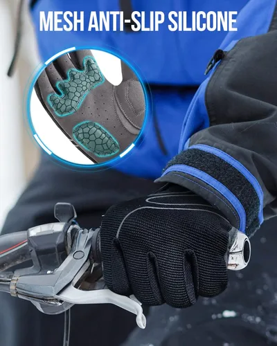 Miniatura 4 de Tanluhu - Guantes de ciclismo de invierno para bicicleta de montaña, para hombres y mujeres, uso al aire libre, con dedos completos, guantes