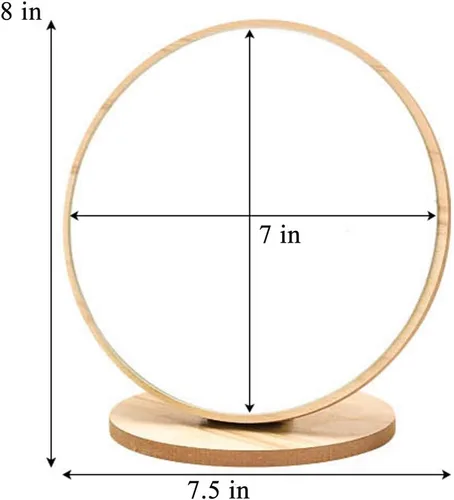 Miniatura 2 de Aestivate Espejo de mesa compacto redondo - Marco de madera de pie, rotación de 90 grados para maquillaje y cosmética